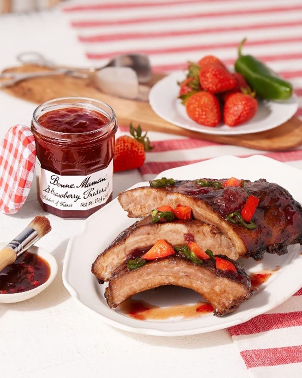 Bonne Maman preserves on warm toast, a simple, comforting treat.