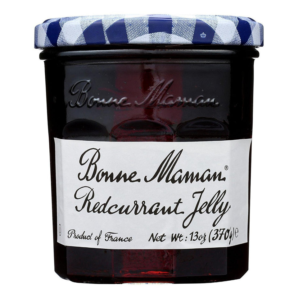 Bonne Maman Red Currant Jelly jar with bright fruity glaze for toast and cheese boards.