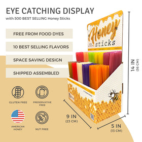 Bonneville Honey The Honey Jar sticks, 500-pack, ready for retail floor placement