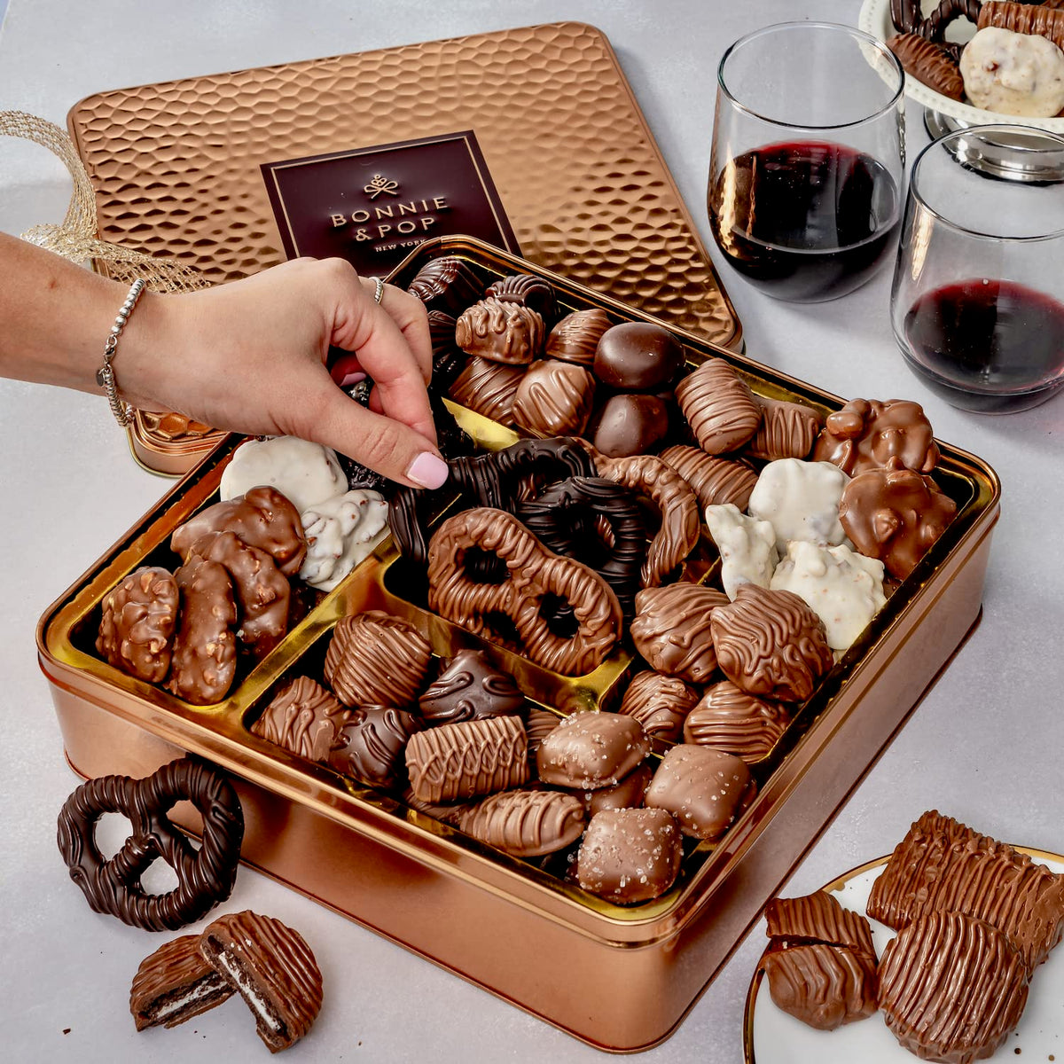 BONNIE AND POP assorted truffles highlight luxurious flavors for indulgent moments.