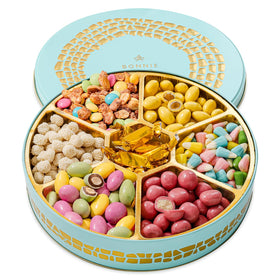 Bonnie and Pop candy gift basket packaged for gifting, ideal for spring celebrations.