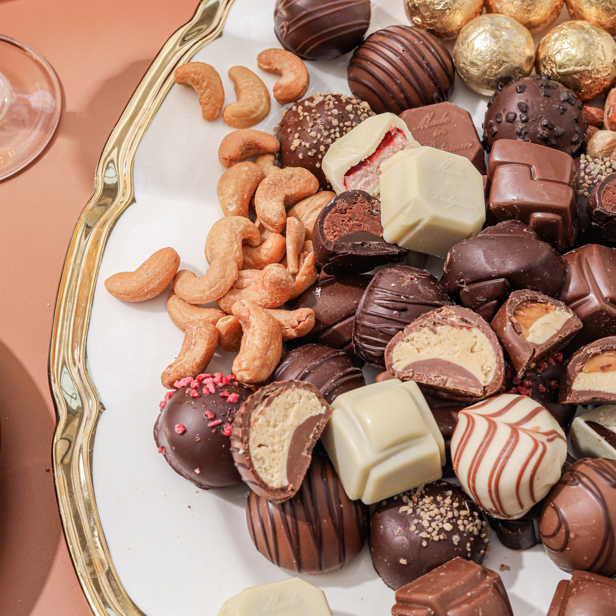 Bonnie and Pop chocolate hazelnut bon bons, elegant treats for celebrations.