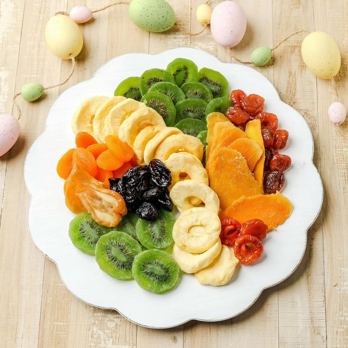 Easter table centerpiece and dessert display with festive flair