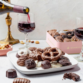 Bonnie and Pop elegant gift tin showcasing premium chocolates for celebrations.