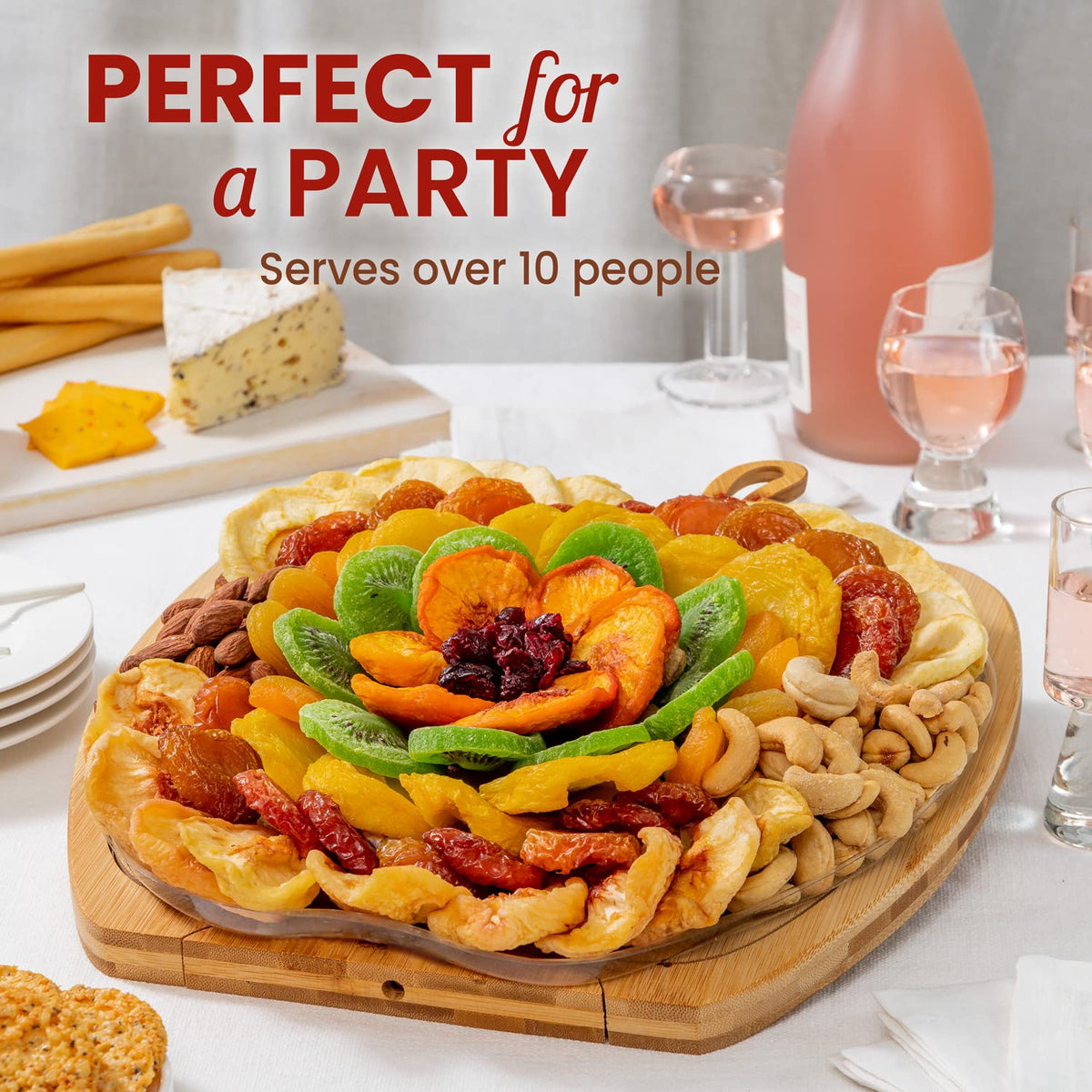BONNIE AND POP elegant serving tray presentation offers quick, snack-ready display.