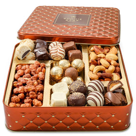 Bonnie and Pop gourmet gift basket tin front, ideal for gifting occasions.