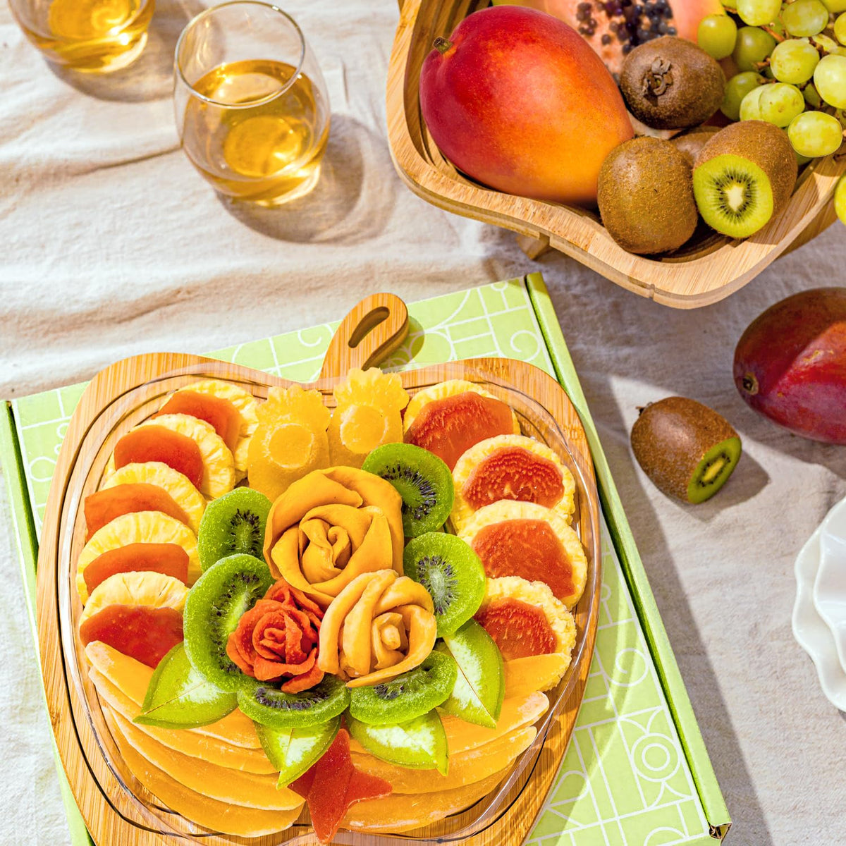 Elegant holiday gift tray by Bonnie and Pop for festive occasions.