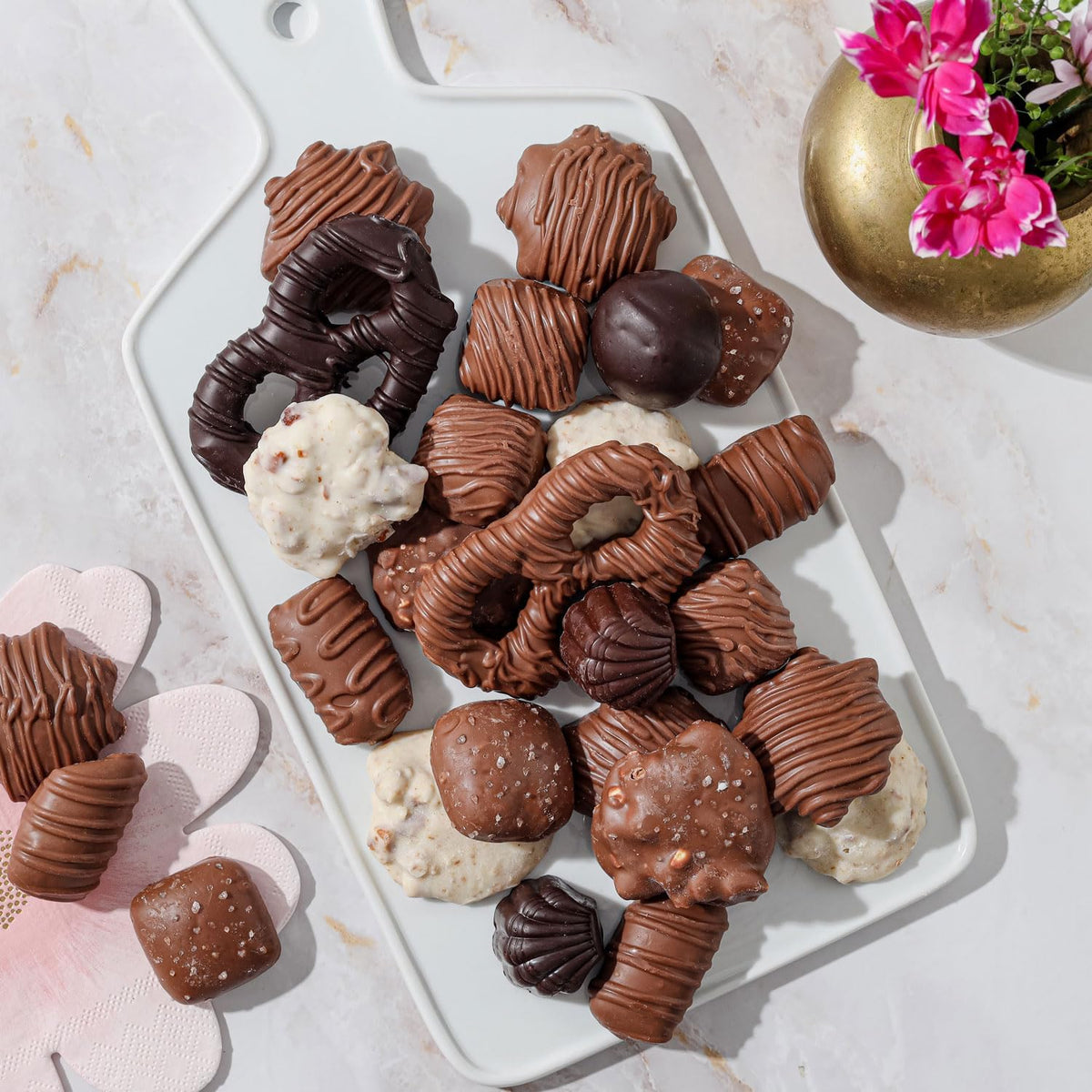 Bonnie and Pop individually wrapped chocolates ensure freshness