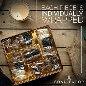 Bonnie and Pop milk, dark, and white chocolates ideal for sharing