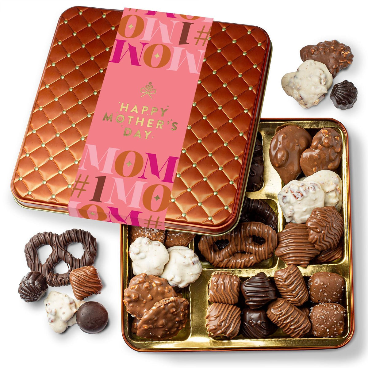 Bonnie and Pop Mother's Day chocolate gift basket, ready to delight mom