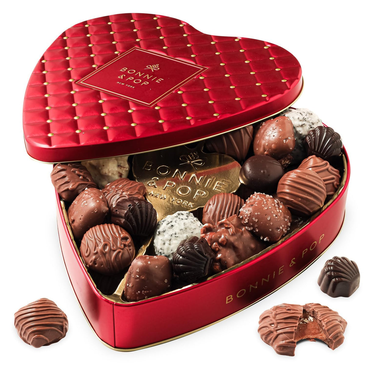 Bonnie and Pop heart-shaped Mother's Day tin offers a gift-ready keepsake.