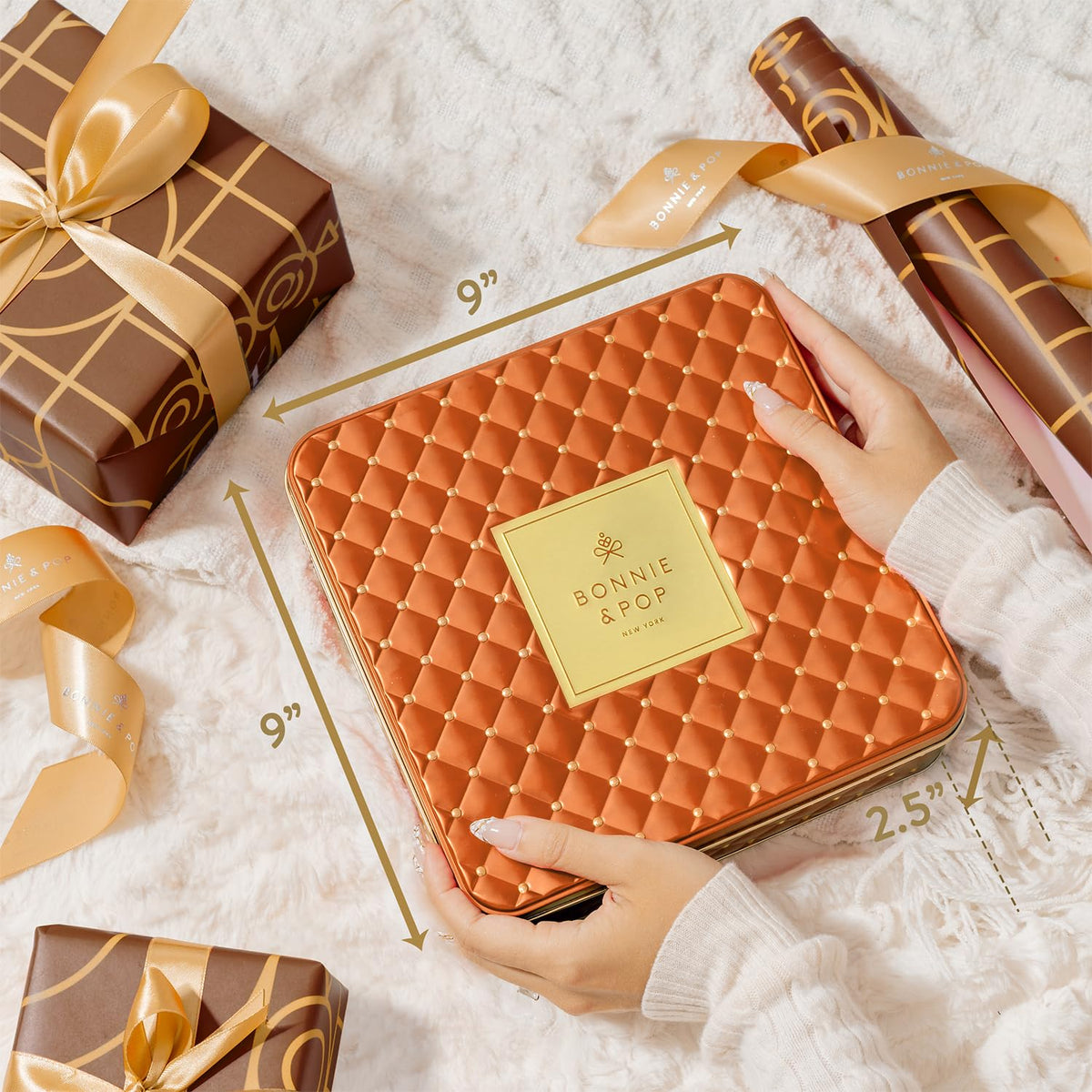 Peanut clusters and coconut haystacks add luxurious finishes in Bonnie & Pop gift box.