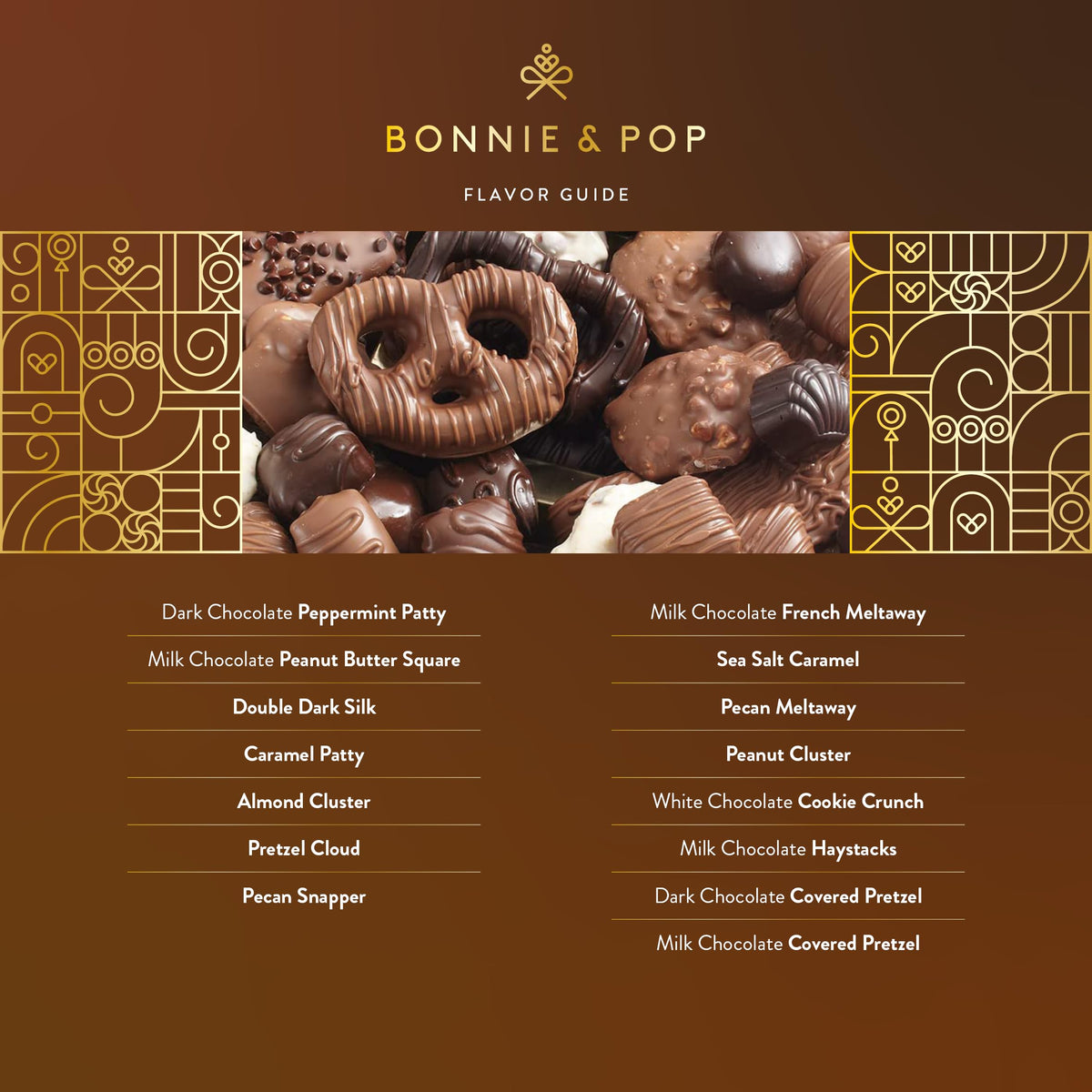 BONNIE AND POP sea-salt caramels evoke a balanced sweet-salty finish.