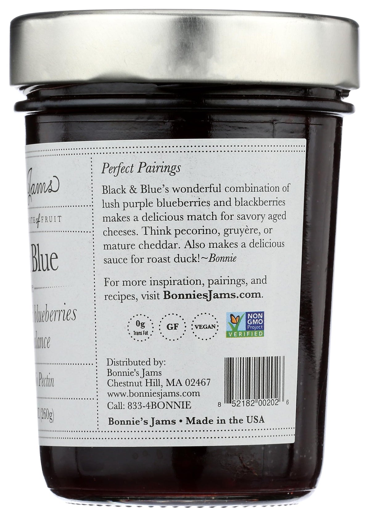 Bonnie's Jams Black and Blue spoon-taste, ideal with cheese boards.