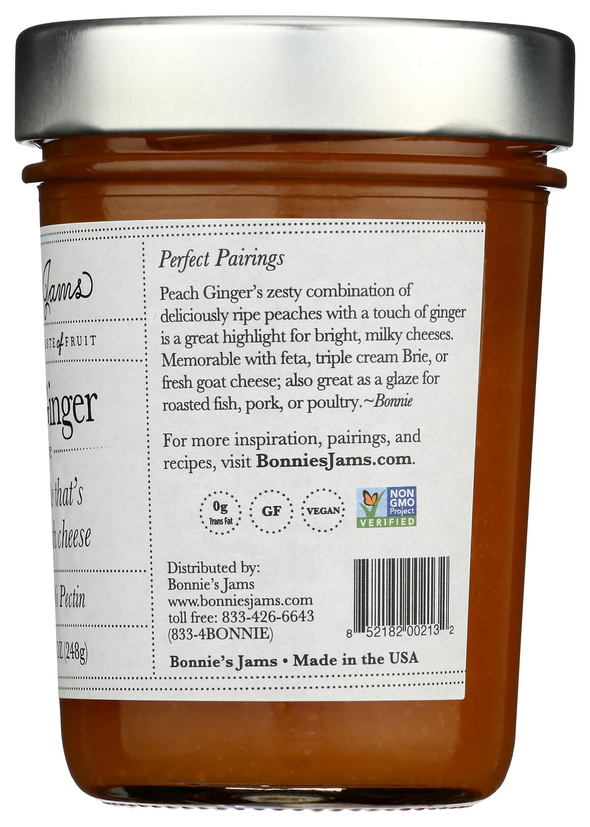 Bonnie's Jams Peach Ginger Jam glaze over roasted meat or vegetables