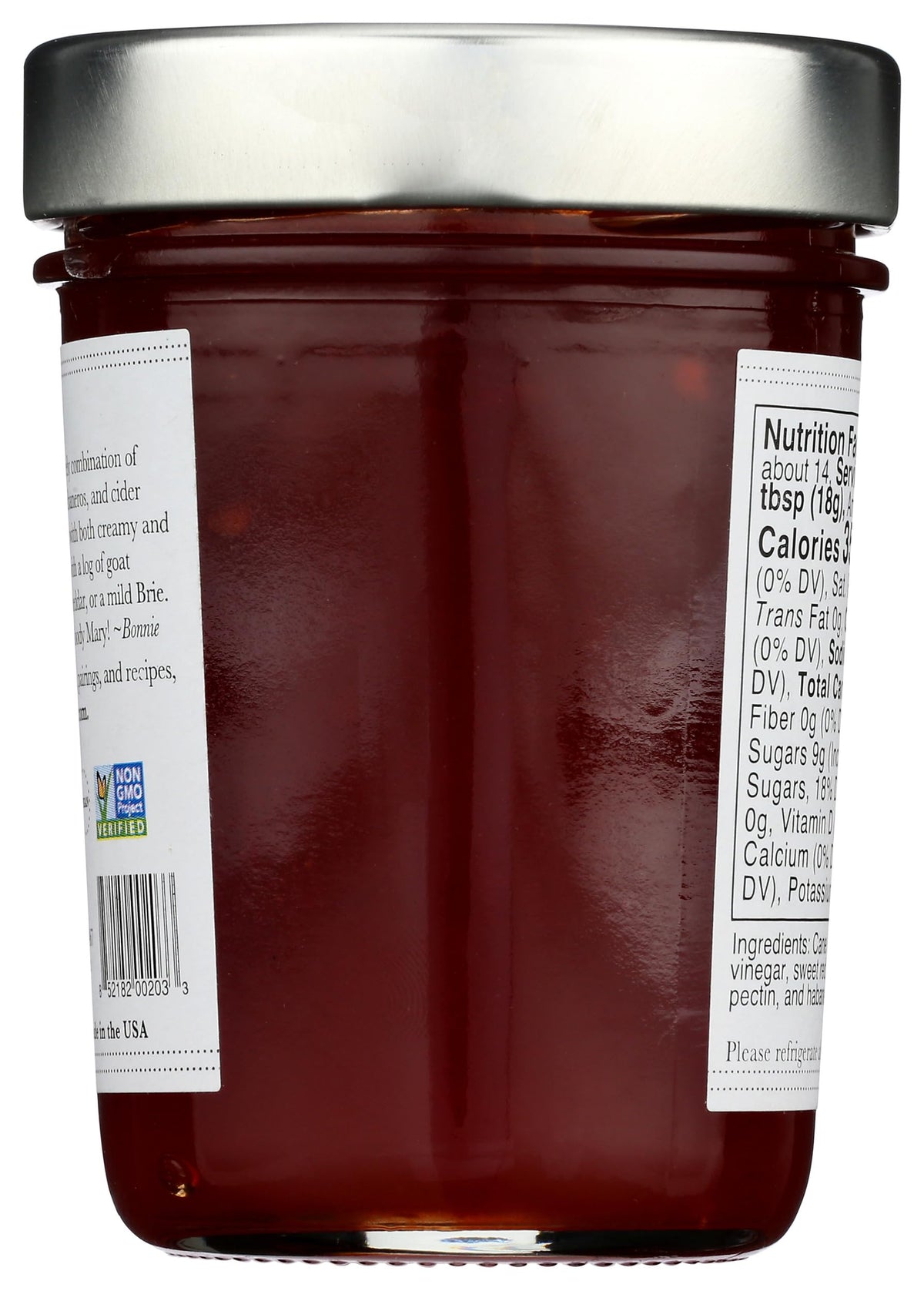 Close-up of Bonnie's Jams Red Pepper Jelly glaze showing bold sweet heat.