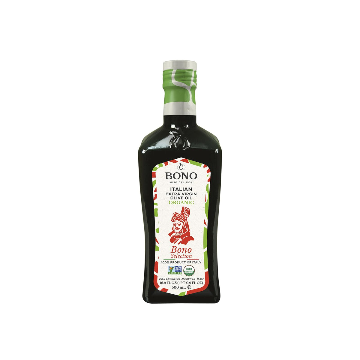 Bono organic EVOO bottle in Sicily highlights premium quality for dressings.