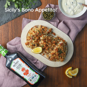 Bono Sicilian Organic EVOO marination adds fruity richness.