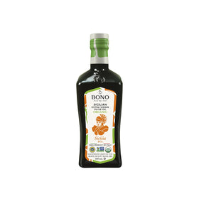 Bono Sicilian Organic EVOO pour demonstrates smooth pour for marinades.
