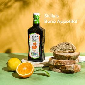 Bono Sicilian Organic EVOO salad application enhances fresh greens.