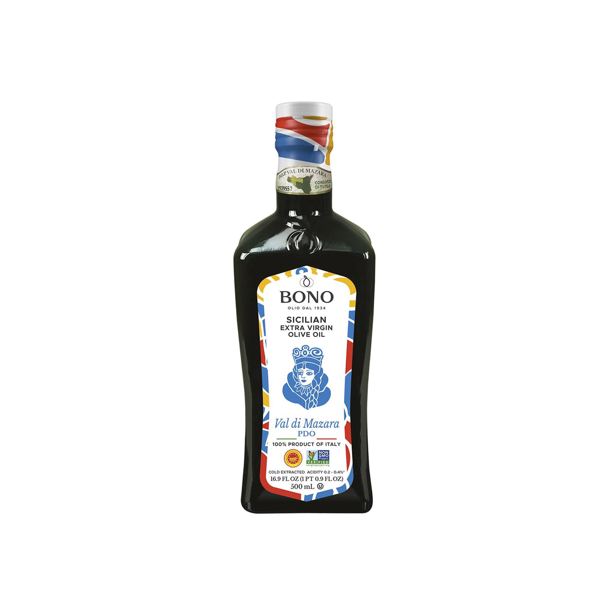 Bono Sicilian PDO olive oil bottle ideal for finishing dishes