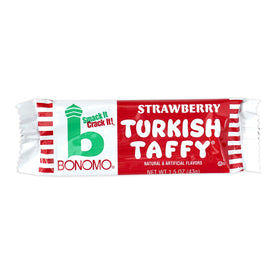 Individually wrapped Bonomo Turkish Taffy bars ready for sharing.