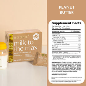 Boobie Bar box of six, ready-to-eat lactation snacks for busy nursing moms.