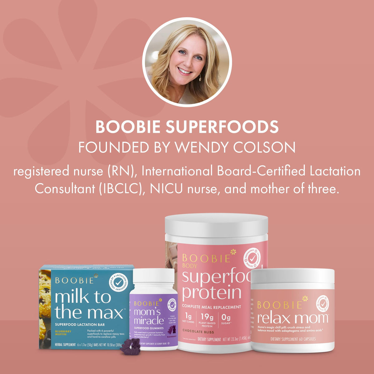 Boobie Bar lifestyle shot with a mom enjoying a quick, nutritious snack.