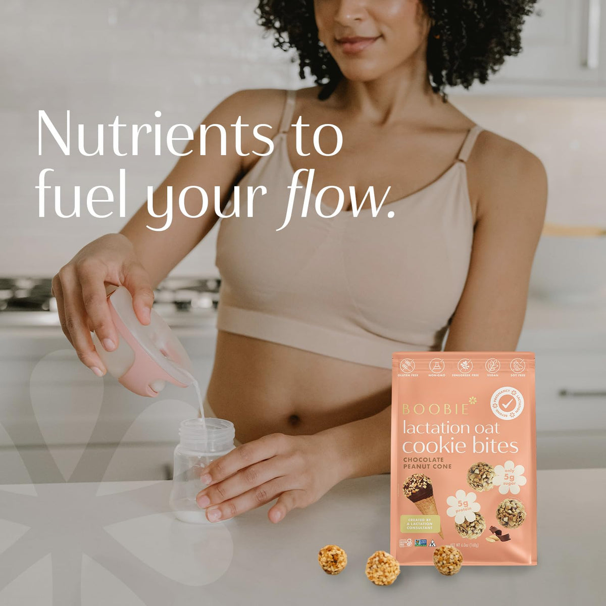Boobie Lactation Cookies 3-pack on display for busy mom life