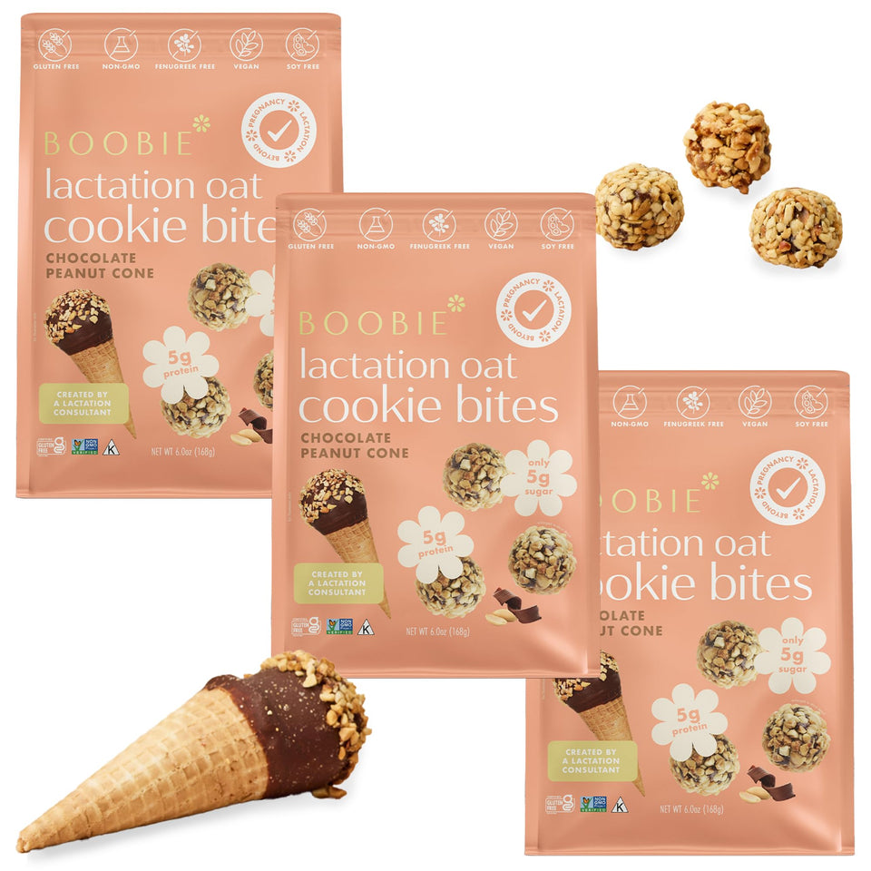 Boobie Brands Lactation Cookies Chocolate Peanut Cone pack, soft-baked travel snack