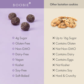 Boobie Lactation Cookies Brownie Fudge soft-bake close-up, premium texture for easy postpartum treats.