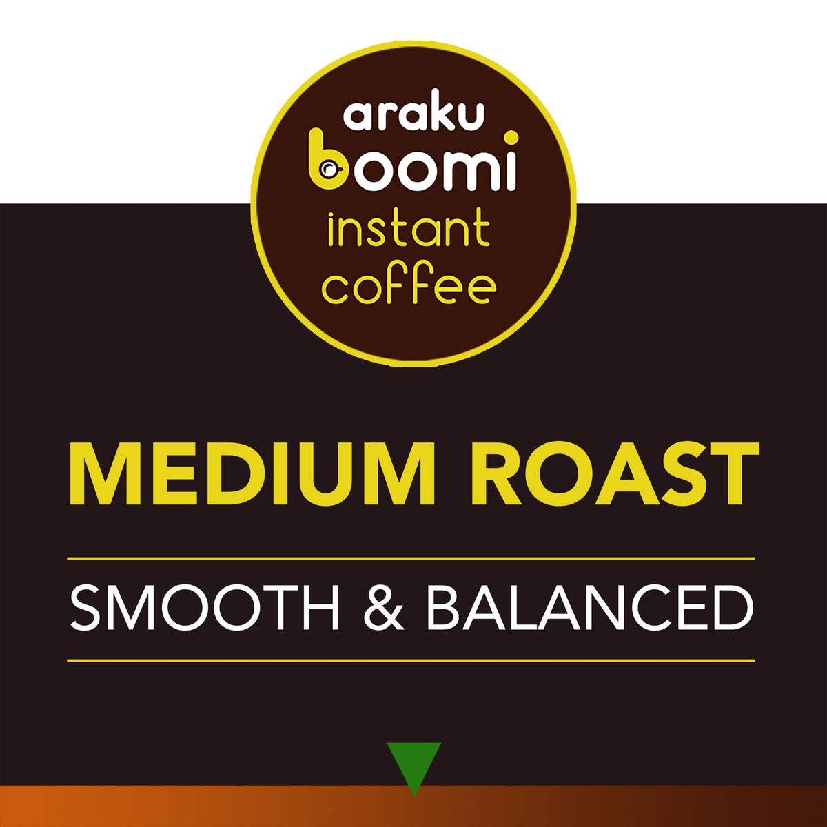 Boomi low acid pour shot highlighting easy on stomach mornings with a gentle finish.