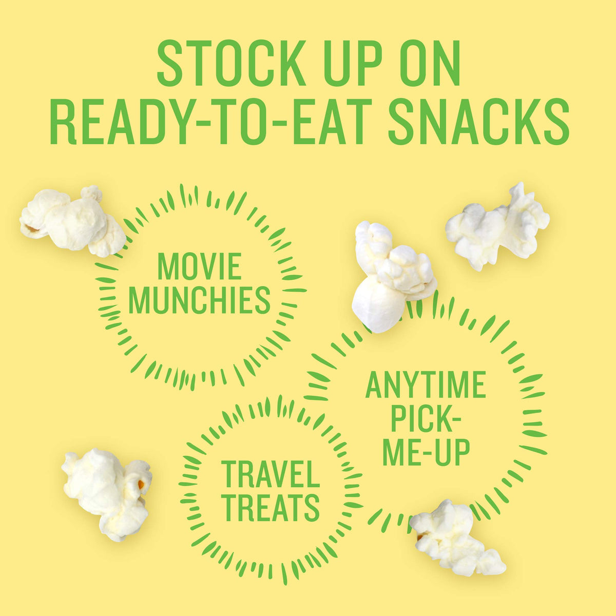 Angie's BOOMCHICKAPOP Sea Salt Popcorn on-the-go bag, a quick 80-calorie snack.