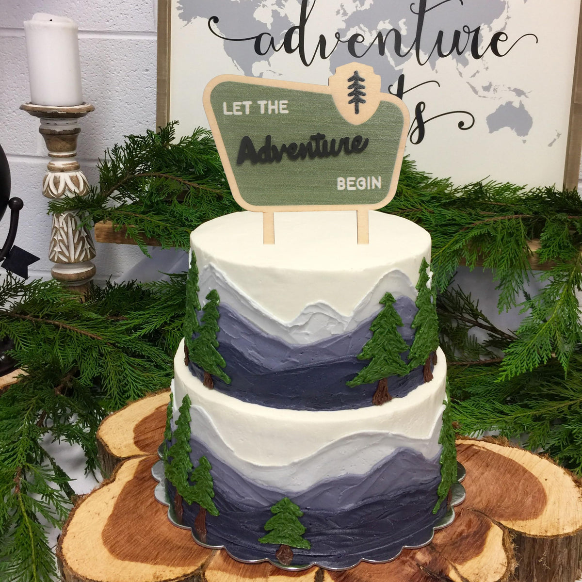 BOOMPA Adventure-themed topper for baby shower or birthday décor.