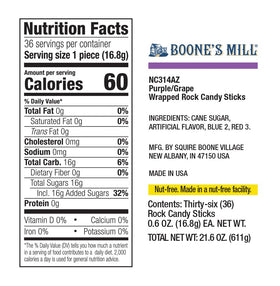 Boone's Mill individually wrapped sticks ready for sharing