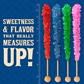 Boone's Mill XL rock crystal candy stick in blue raspberry for vibrant kid-friendly treats.