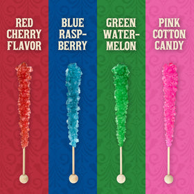 Boone's Mill XL rock crystal candy stick in red cherry for festive dessert accents.