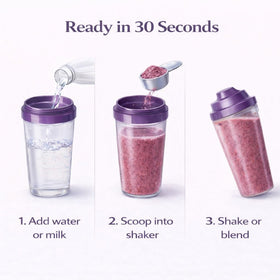 BOOST BLENDS Berry Blast on oatmeal shows a fruity breakfast boost.