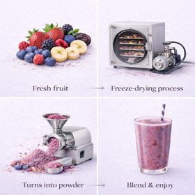BOOST BLENDS Berry Blast travel pack highlights portable fruit powder.