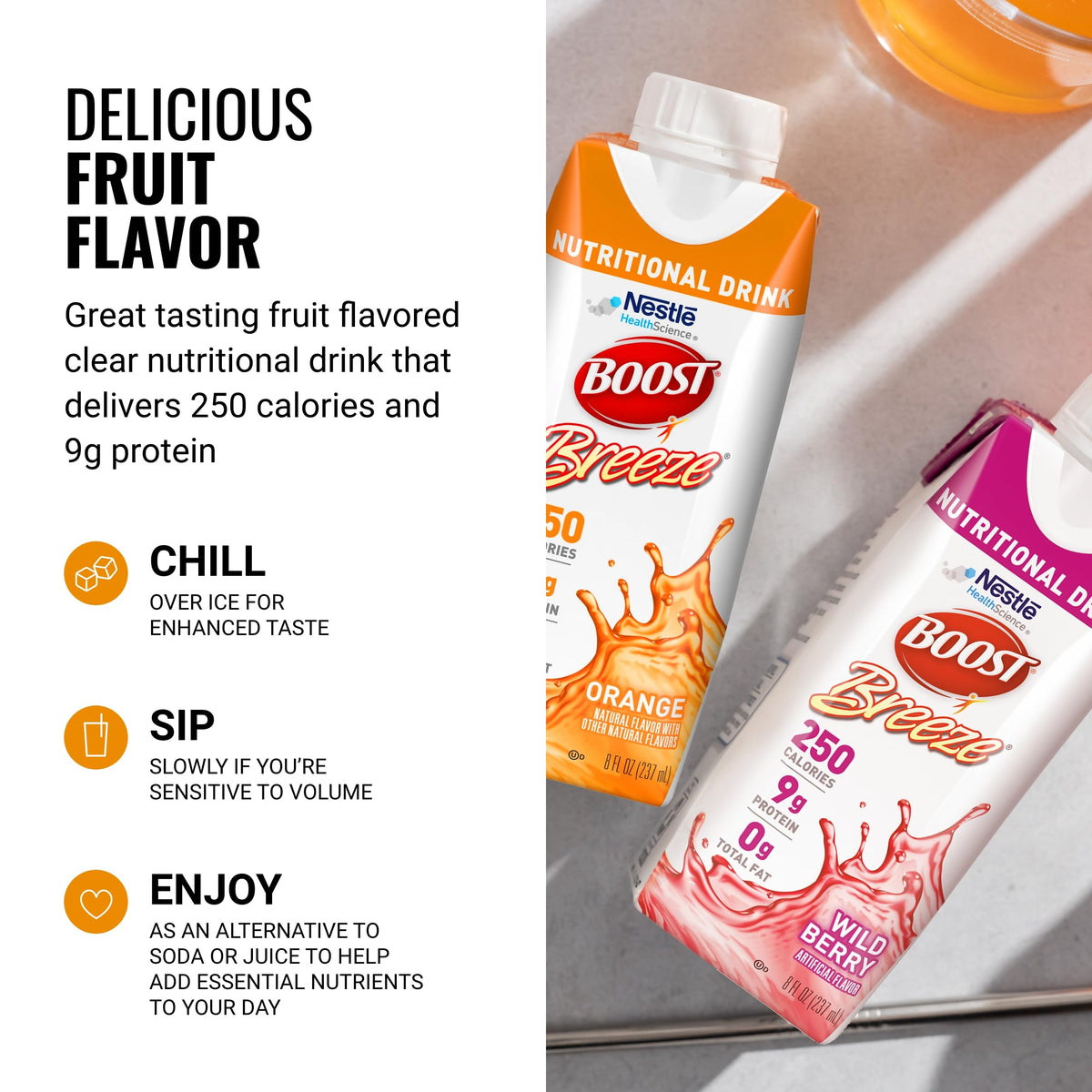 BOOST Breeze bottle close-up, highlighting packaging and accessibility