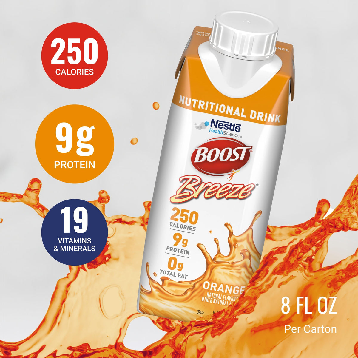 BOOST Breeze Clear beverage served in a glass emphasizes a light, fruity flavor