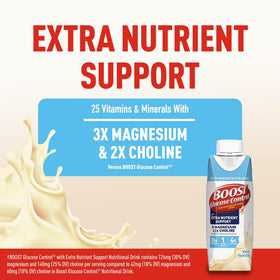 BOOST Glucose Control 8oz bottle demonstrates convenient ready-to-drink format for on-the-go nutrition.