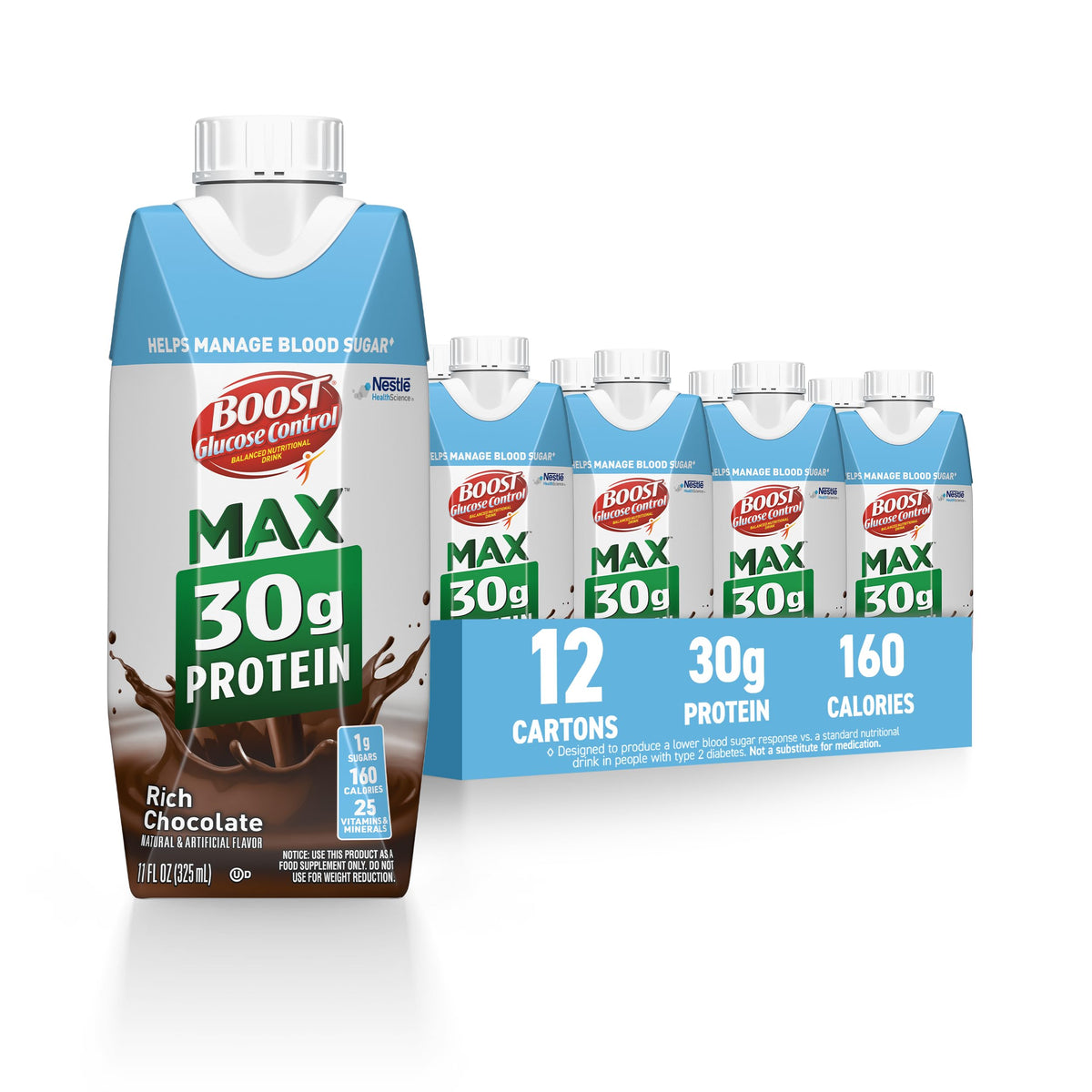 BOOST Glucose Control Max 11oz bottle for on-the-go protein support