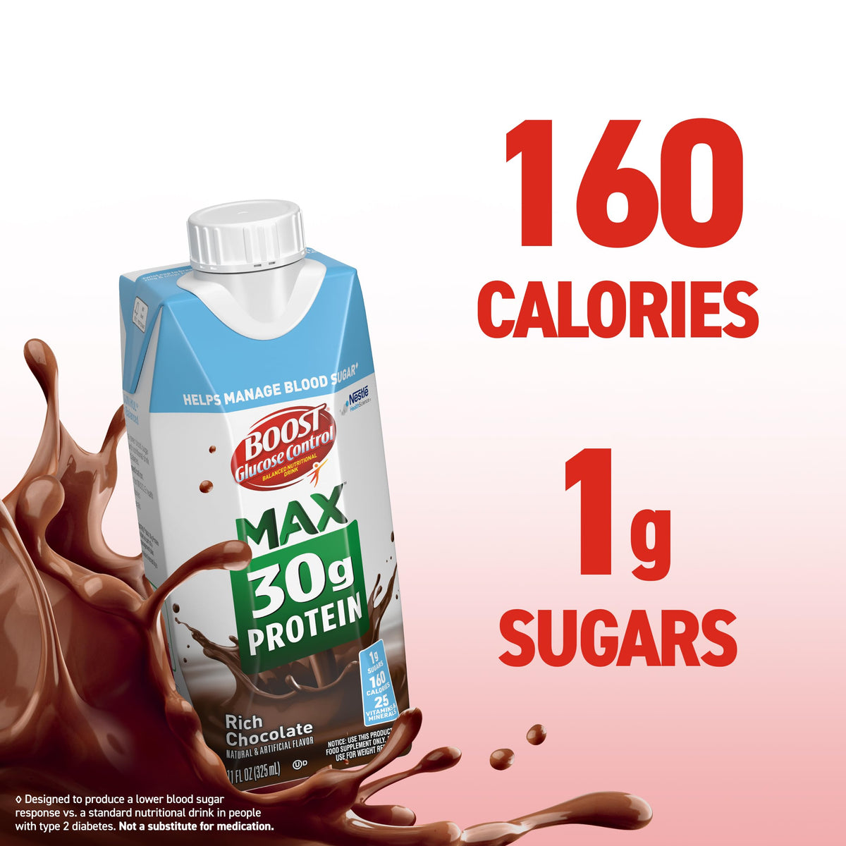 BOOST Glucose Control Max rich chocolate close-up with creamy texture