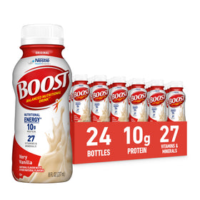 BOOST Original Vanilla bottle side view for on-the-go nutrition and energy