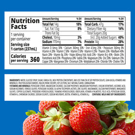BOOST Plus creamy texture close-up emphasizes strawberry flavor.