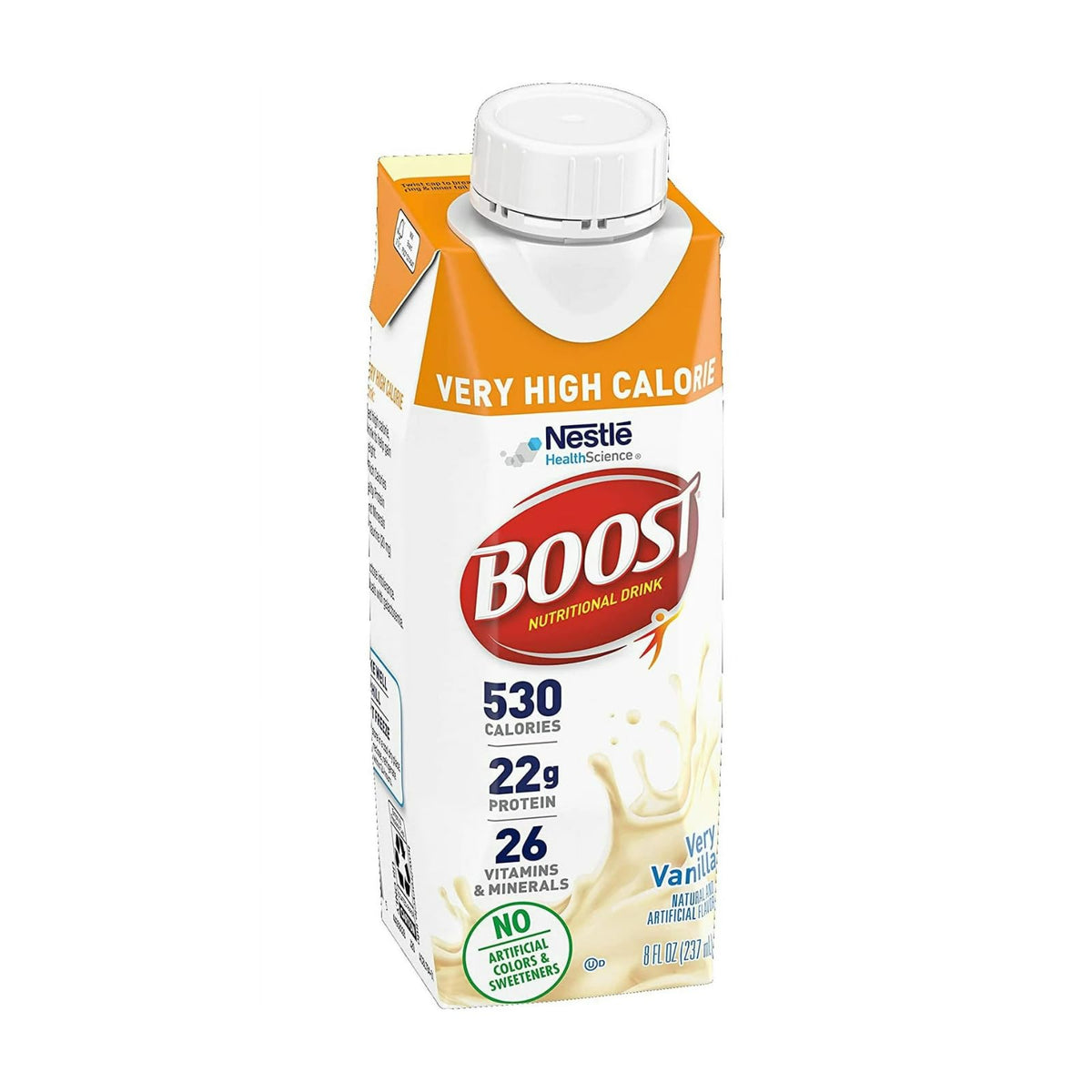 BOOST Vanilla nutrition drink glass for easy mini-meal option