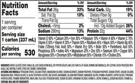 BOOST Very High Calorie Drink strawberry glass presents refreshing flavor and quick calories.