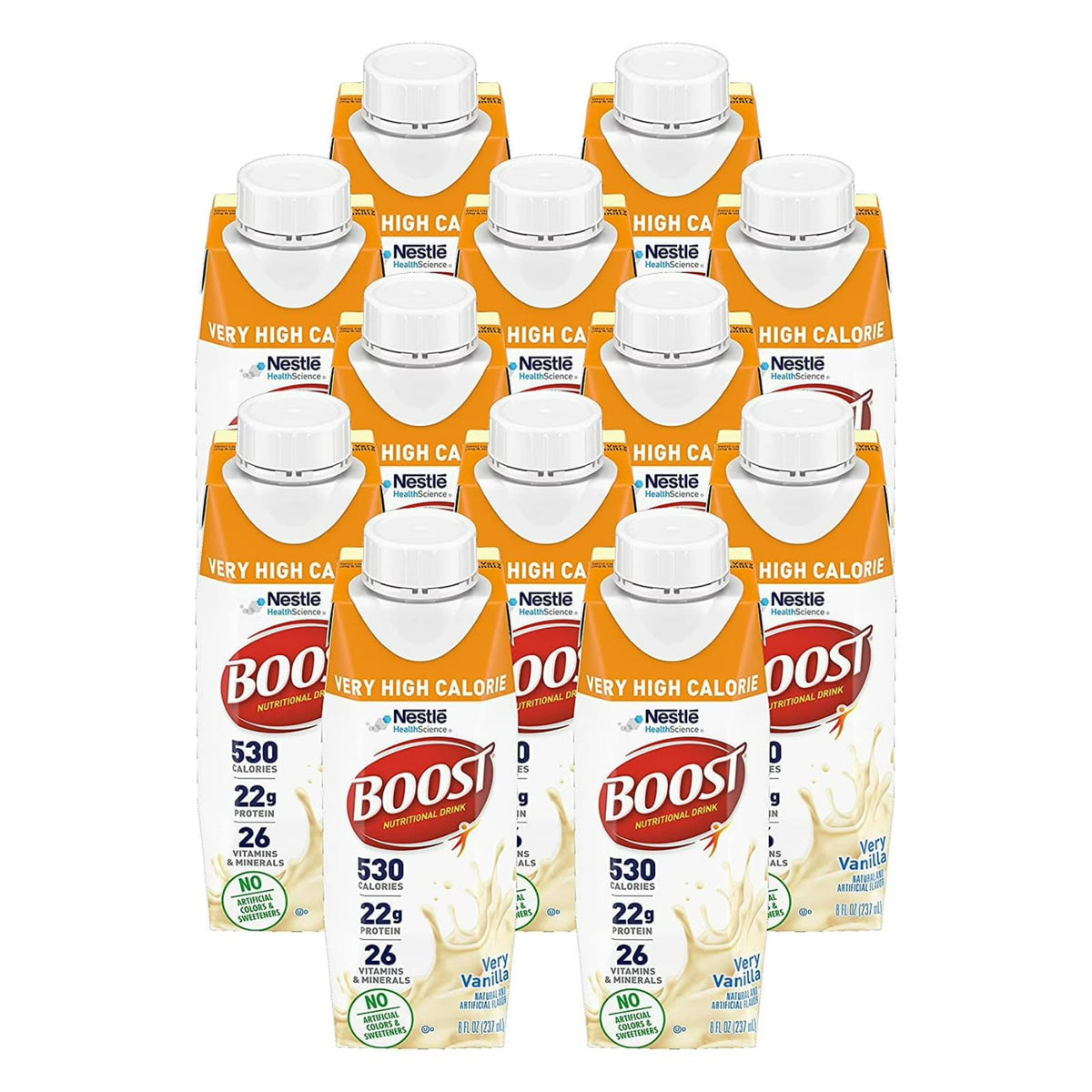 BOOST Very High Calorie nutrition bottle for energy-dense fueling