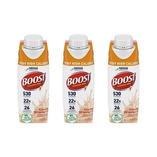 BOOST VHC Strawberry bottle ready for a high-calorie energy boost.